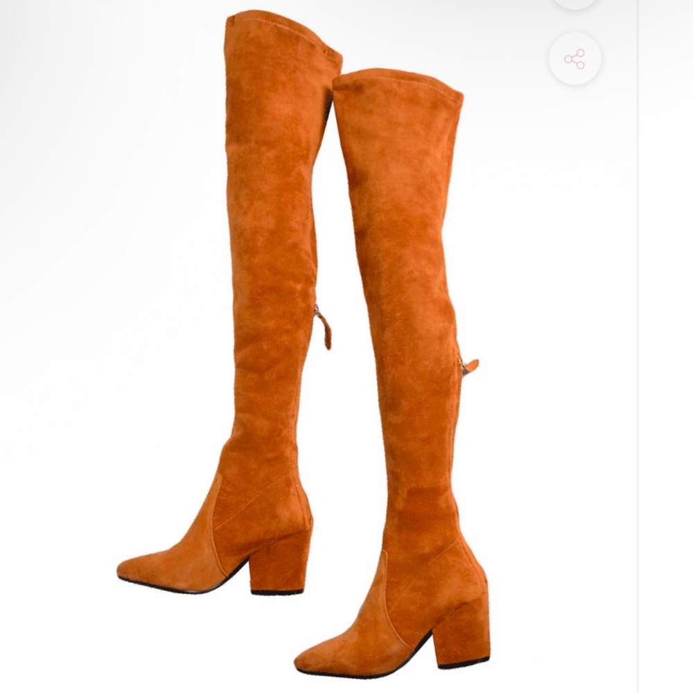 Goodnight Macaroon Marlo Tan Over The Knee Suede Leather Boots